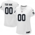 Women's Oakland Raiders Customized Game White Jersey