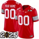 Women's Ohio State Buckeyes Customized Limited Red 2025 Finals FUSE College Football Jersey
