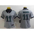 Women's Philadelphia Eagles #11 AJ Brown Limited Gray Inverted Vapor Jersey