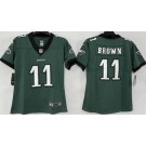 Women's Philadelphia Eagles #11 AJ Brown Limited Midnight Green Vapor Jersey