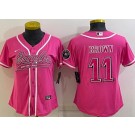 Women's Philadelphia Eagles #11 AJ Brown Limited Pink Baseball Jersey