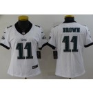 Women's Philadelphia Eagles #11 AJ Brown Limited White Vapor Jersey