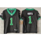 Women's Philadelphia Eagles #1 Jalen Hurts Limited Black Alternate FUSE Vapor Jersey