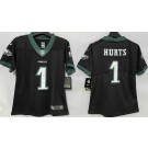 Women's Philadelphia Eagles #1 Jalen Hurts Limited Black Vapor Jersey