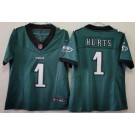 Women's Philadelphia Eagles #1 Jalen Hurts Limited Green FUSE Vapor Jersey