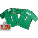Women's Philadelphia Eagles #1 Jalen Hurts Limited Kelly Green Super Bowl LIX Vapor FUSE Jersey