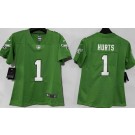 Women's Philadelphia Eagles #1 Jalen Hurts Limited Kelly Green Vapor Jersey