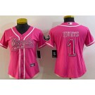 Women's Philadelphia Eagles #1 Jalen Hurts Limited Pink Baseball Jersey