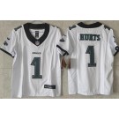 Women's Philadelphia Eagles #1 Jalen Hurts Limited White FUSE Vapor Jersey