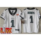 Women's Philadelphia Eagles #1 Jalen Hurts Limited White Super Bowl LIX FUSE Vapor Jersey