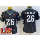 Women's Philadelphia Eagles #26 Saquon Barkley Limited Black Super Bowl LIX Vapor Jersey