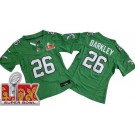 Women's Philadelphia Eagles #26 Saquon Barkley Limited Kelly Green Super Bowl LIX Vapor FUSE Jersey