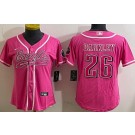 Women's Philadelphia Eagles #26 Saquon Barkley Limited Pink Baseball Jersey