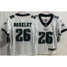 Women's Philadelphia Eagles #26 Saquon Barkley Limited White Super Bowl LIX Vapor Jersey