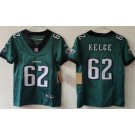 Women's Philadelphia Eagles #62 Jason Kelce Limited Green FUSE Vapor Jersey