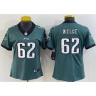 Women's Philadelphia Eagles #62 Jason Kelce Limited Green Vapor Jersey