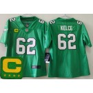 Women's Philadelphia Eagles #62 Jason Kelce Limited Kelly Green C Patch Vapor Jersey