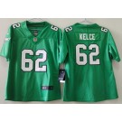 Women's Philadelphia Eagles #62 Jason Kelce Limited Kelly Green Vapor Jersey