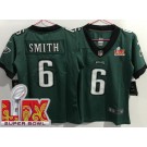 Women's Philadelphia Eagles #6 DeVonta Smith Limited Green Super Bowl LIX Vapor Jersey
