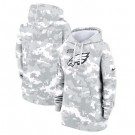 Women's Philadelphia Eagles Arctic Camo 2024 Salute to Service Club Fleece Pullover Hoodie
