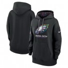 Women's Philadelphia Eagles Black 2024 Crucial Catch Club Pullover Hoodie
