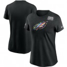 Women's Philadelphia Eagles Black Crucial Catch Sideline Performance T Shirt