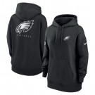 Women's Philadelphia Eagles Black Sideline Club Fleece Pullover Hoodie