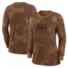 Women's Philadelphia Eagles Brown Salute To Service Sideline Long Sleeve T Shirt