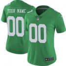 Women's Philadelphia Eagles Customized Limited Green Rush Color Jersey