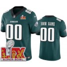 Women's Philadelphia Eagles Customized Limited Green Super Bowl LIX FUSE Vapor Jersey