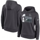 Women's Philadelphia Eagles Nike Anthracite Super Bowl LIX Champions Locker Room Trophy Collection Club Fleece Pullover Hoodie