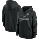 Women's Philadelphia Eagles Nike Black Super Bowl LIX Champions Tailsweep Pullover Hoodie
