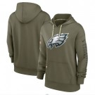 Women's Philadelphia Eagles Olive 2022 Salute To Service Performance Pullover Hoodie