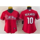 Women's Philadelphia Phillies #10 JT Realmuto Red Cool Base Jersey