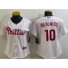 Women's Philadelphia Phillies #10 JT Realmuto White Cool Base Jersey