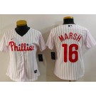 Women's Philadelphia Phillies #16 Brandon Marsh White Cool Base Jersey