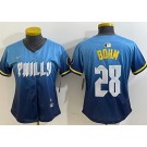 Women's Philadelphia Phillies #28 Alec Bohm Blue 2024 City Cool Base Jersey