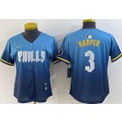 Women's Philadelphia Phillies #3 Bryce Harper Blue 2024 City Cool Base Jersey
