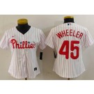 Women's Philadelphia Phillies #45 Zack Wheeler White Cool Base Jersey