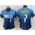Women's Philadelphia Phillies #7 Trea Turner Blue 2024 City Player Number Cool Base Jersey