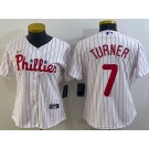 Women's Philadelphia Phillies #7 Trea Turner White Cool Base Jersey