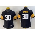 Women's Pittsburgh Steelers #30 Jaylen Warren Limited Black Alternate Vapor Jersey