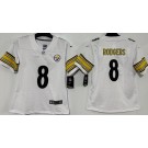 Women's Pittsburgh Steelers #8 Aaron Rodgers Limited White Vapor Jersey
