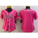 Women's Pittsburgh Steelers Blank Limited Pink Baseball Jersey