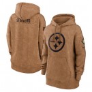 Women's Pittsburgh Steelers Brown 2023 Salute to Service Pullover Hoodie