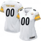 Women's Pittsburgh Steelers Customized Game White Jersey