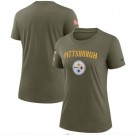 Women's Pittsburgh Steelers Olive 2022 Salute To Service Legend T Shirt
