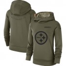 Women's Pittsburgh Steelers Olive Salute To Service Printed Pullover Hoodie