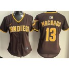 Women's San Diego Padres #13 Manny Machado Brown Limited Jersey
