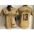 Women's San Diego Padres #13 Manny Machado Khaki Limited Jersey